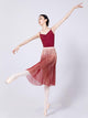 Ballet Dance Gradient Pleated Long Skirt One-piece Mesh Dance Costume - Dorabear
