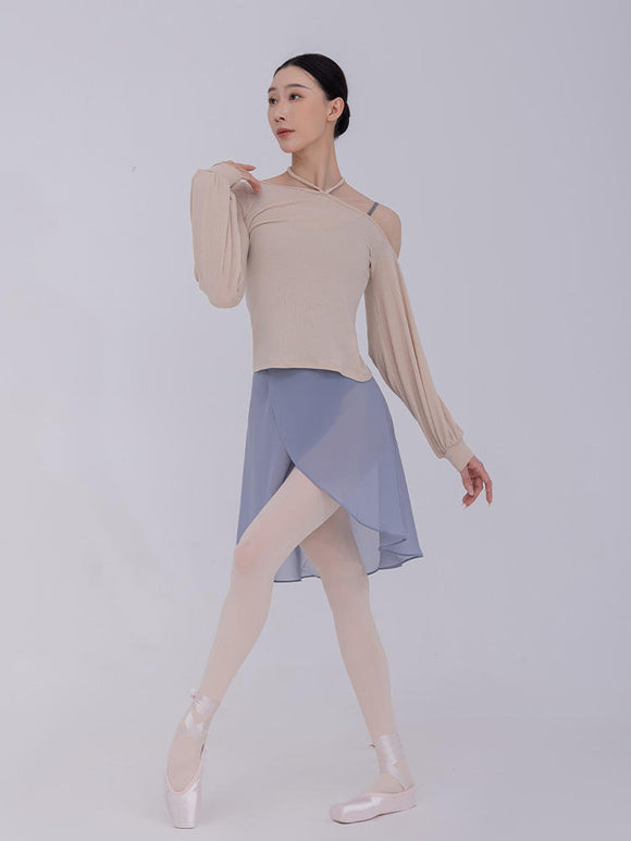 Ballet Gauze Skirt Half Body One Piece Dance Skirt Chiffon Hip Scarf - Dorabear - The Dancewear Store Online 