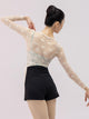 Ballet Long Sleeve Outwear Overlay Cross Lace Cardigan Top - Dorabear