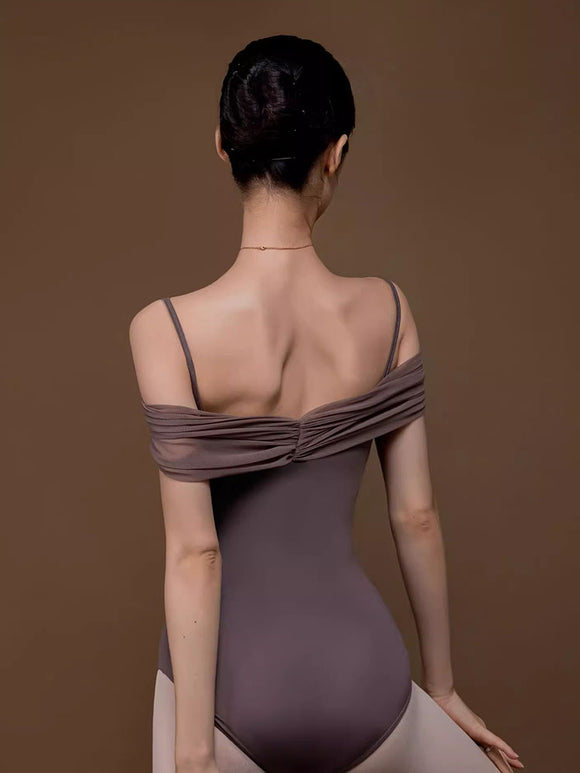 Ballet Off-shoulder Training Clothes Princess Sleeve Suspender Backless Leotard - Dorabear - The Dancewear Store Online 