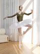 Ballet Two-piece Floral Velvet Patchwork Leotard Long Sleeved Dance Practice Clothes - Dorabear - The Dancewear Store Online 