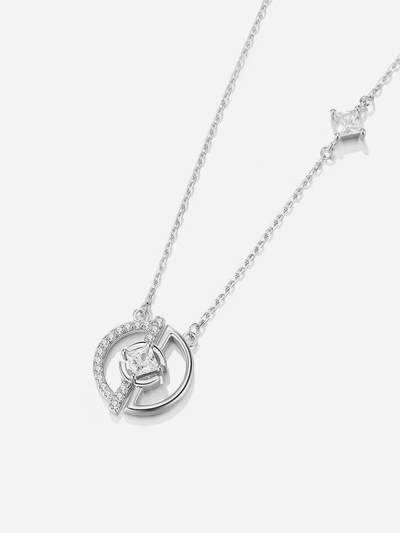 Concentric Circles Pure Silver Necklace Light Luxury Silver Ornament Birthday Gift - Dorabear - The Dancewear Store Online 