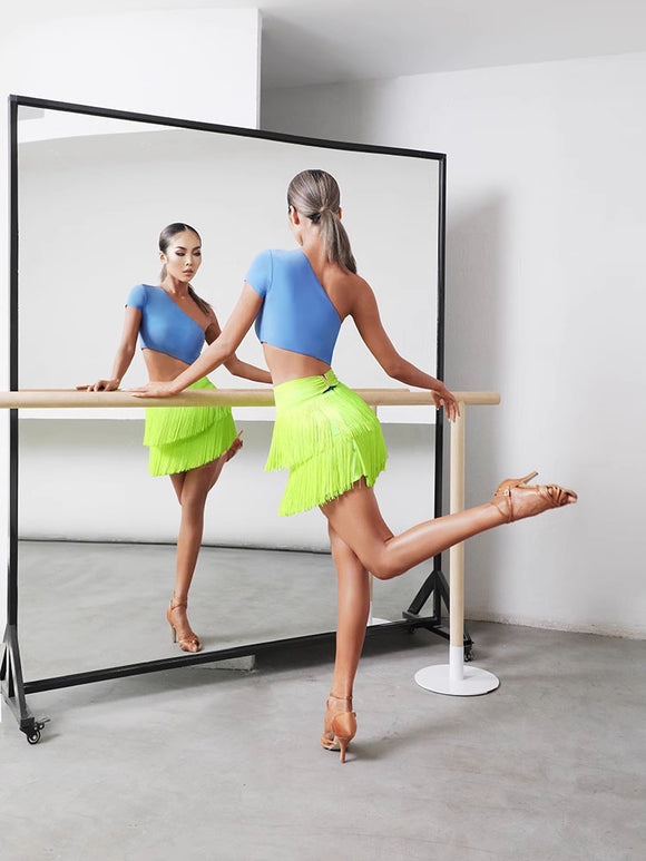 Double Layer Encryption Tassel Latin Dance Skirt Training Wear - Dorabear