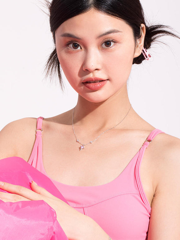 Heart Radiant Silver Necklace High End Light Luxury Small Crowd Collar Chain - Dorabear - The Dancewear Store Online 