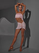 Lace Drawcord Design Latin Dance Skirt Training Clothes - Dorabear