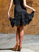 Latin Dance Fringe Multi-layer Encrypted Skirt Practice Clothes - Dorabear