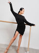 Latin Dance Split Suit Loose Drawstring Adjustable Practice Clothes - Dorabear