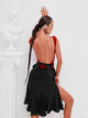 Split Hollowed Out Tassel Skirt with Large Swing Hem Latin Dance Training Wear - Dorabear