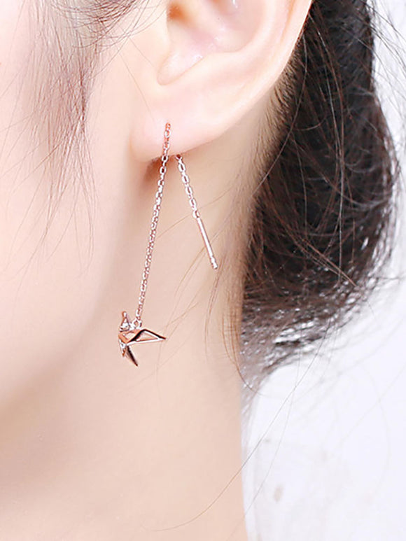 Starlight Thousand Paper Crane Earrings, Pure Silver Earrings Girsl's Gift - Dorabear - The Dancewear Store Online 