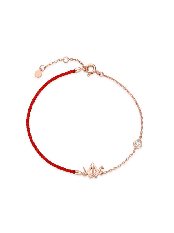 Starlight Thousand Paper Crane Red Rope Bracelet Pure Silver Light Luxury Bracelet - Dorabear - The Dancewear Store Online 