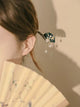 Ancient Fan Hairpin Pearl Tassel Headdress Oriental Elements Cheongsam Accessories - Dorabear