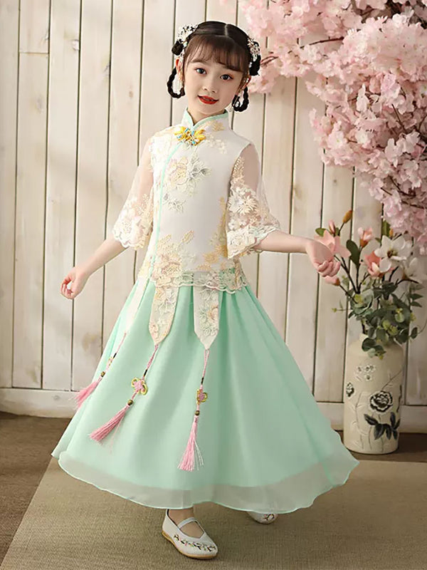 Autumn/Winter Ancient Oriental Style Dress National Elements Girl's Tang Suit - Dorabear