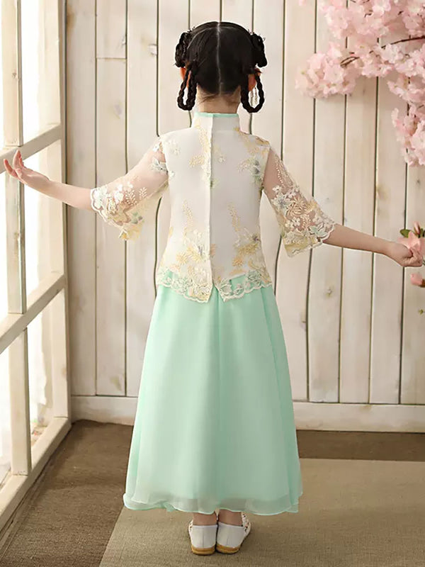 Autumn/Winter Ancient Oriental Style Dress National Elements Girl's Tang Suit - Dorabear