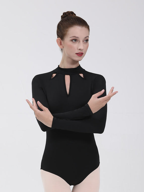 Autumn/Winter Ballet Stand-up Collar Black Leotard Practice Clothes - Dorabear