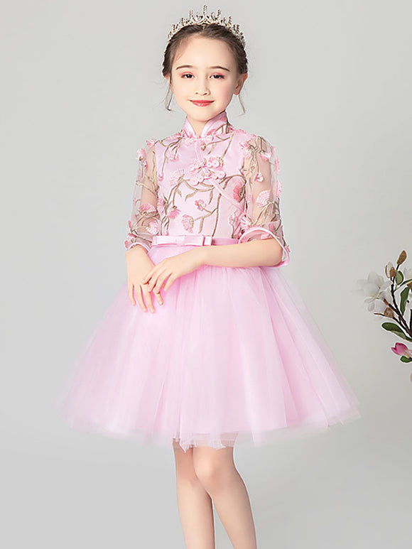 Autumn/Winter Girls' Cheongsam Oriental Style Princess Dress Performance Costume - Dorabear
