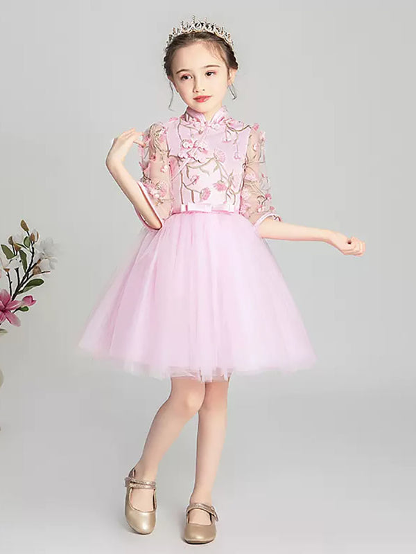 Autumn/Winter Girls' Cheongsam Oriental Style Princess Dress Performance Costume - Dorabear