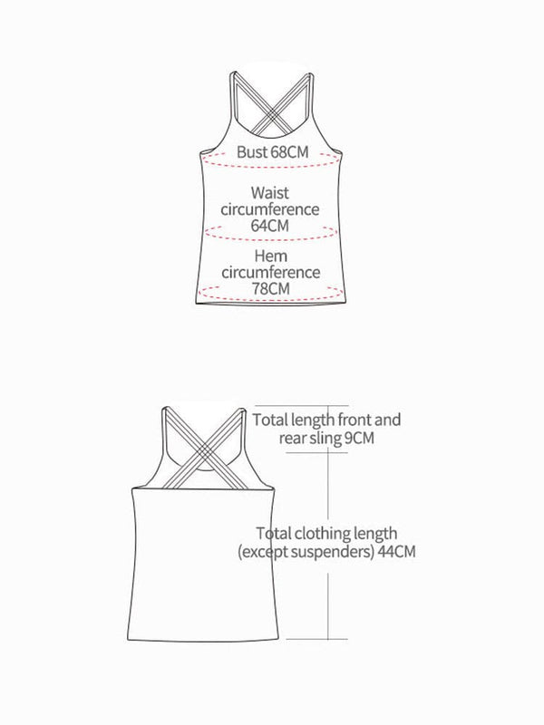 Ballet Camisole Bottoming Shirt Exercise Clothes with Chest Pad in Cotton - Dorabear