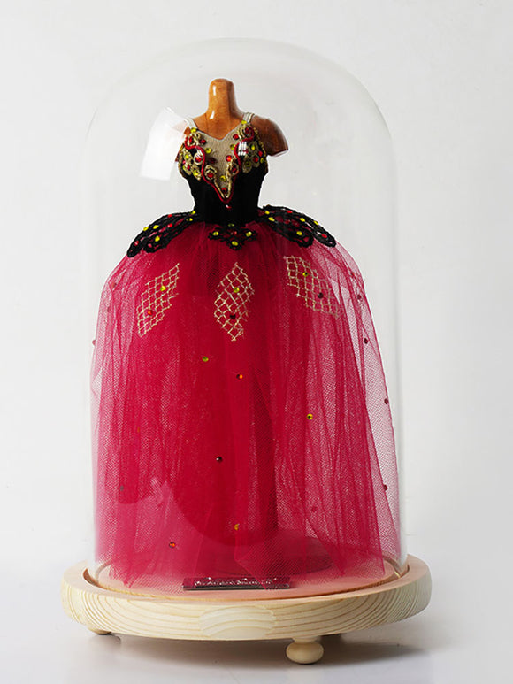 Ballet Mini TUTU Skirt Bell Jar Glass Ornament Dance Handmade Art Gift - Dorabear