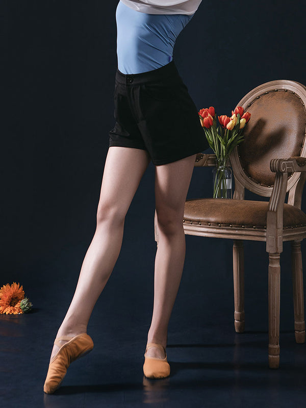 Ballet Practice Black Shorts Dance Basic Training Bottoms - Dorabear