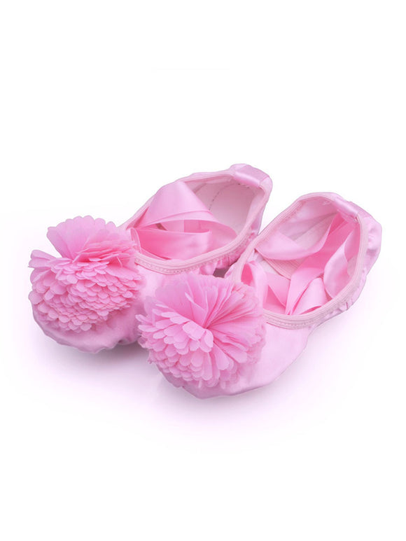 Ballet Shoes Stain Flower Indoor Soft Sole Exercise Shoes - Dorabear