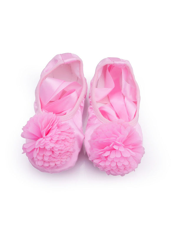 Ballet Shoes Stain Flower Indoor Soft Sole Exercise Shoes - Dorabear