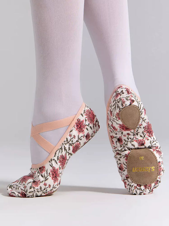 Soft Sole Printed Stretch Cloth Cat's Claw Ballerina Shoes - Dorabear