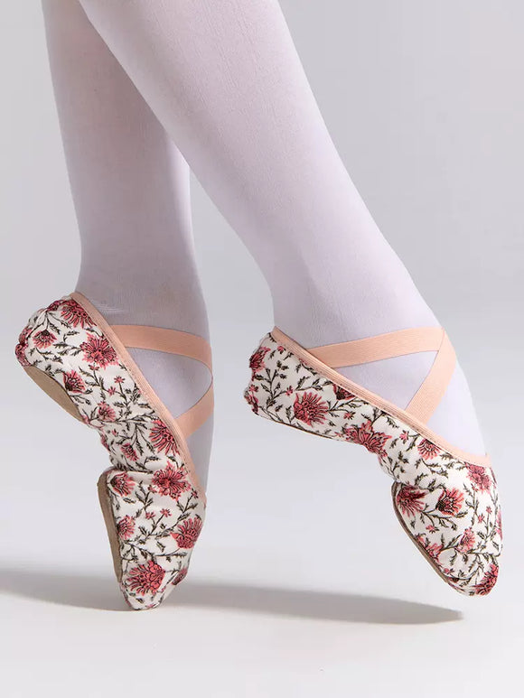 Soft Sole Printed Stretch Cloth Cat's Claw Ballerina Shoes - Dorabear
