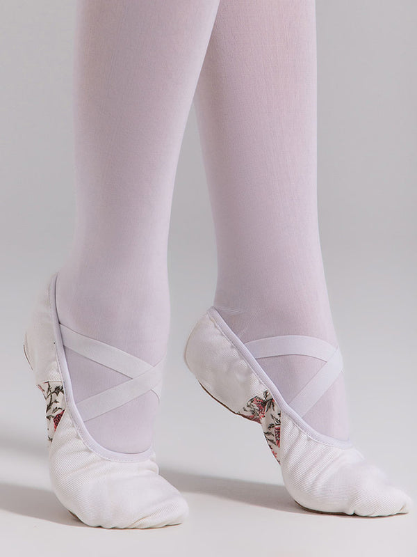 Ballet Soft Sole Training Shoes Printed Stretch Cloth Dance Shoes