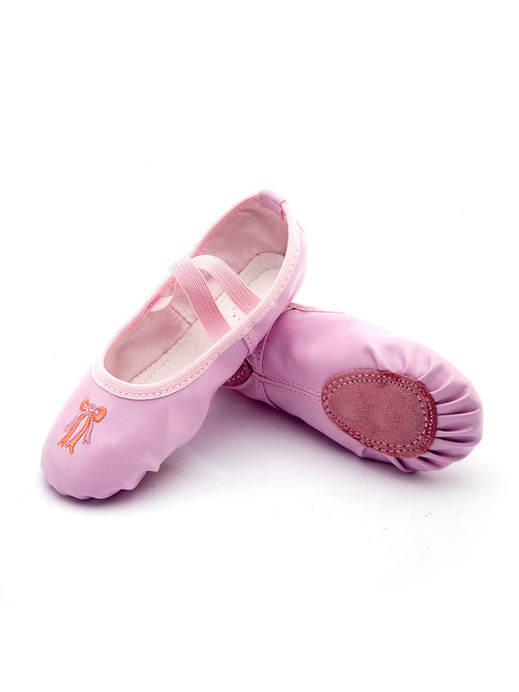 Ballet Training Shoes Soft Sole PU Fabric Embroidered Dance Shoes - Dorabear