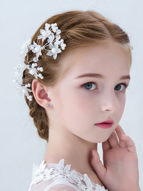 Side Clip Headdress Imitation Pearl Hair Accessories Dance Performance Hairwear - Dorabear