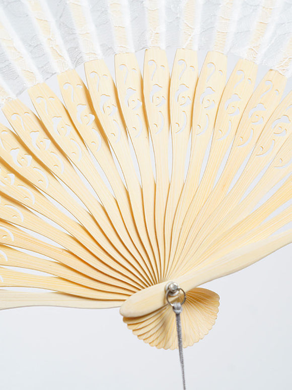 Classical Lolita Lace Fan Cheongsam Hollow out Folding Fan Dark Series Semi Transparent Folding Fan - Dorabear