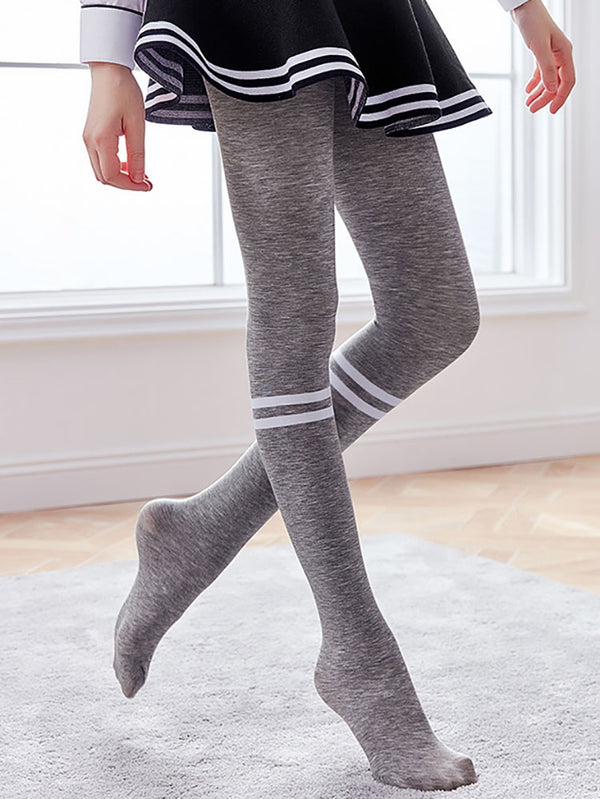 Combed Cotton Dancing Tights Summer Striped Leggings Training Pantyhose - Dorabear