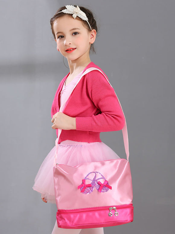 Dance Bag Pink Sequin Dance Shoes Storage Crossbody Ballet Bag - Dorabear