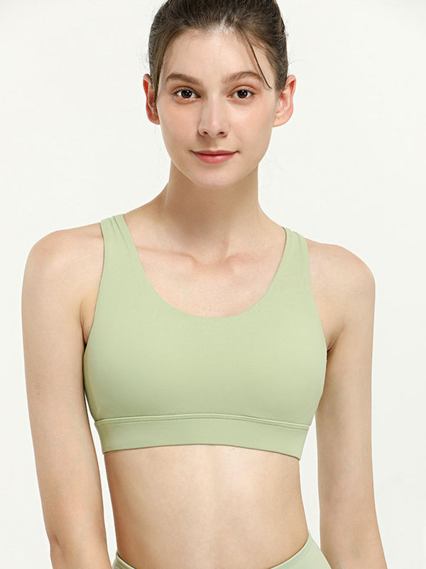 Dance Bra Nude Shockproof Sports Underwear High Strength Yoga Vest - Dorabear