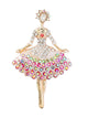 Dance Gift Alloy Diamond Ballerina Girl Brooch Cute Pin Fashion Brooch Accessories - Dorabear
