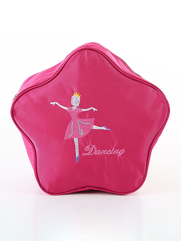 Double Shoulder Dance Backpack Pentagram Shape Pink Storage Bag - Dorabear
