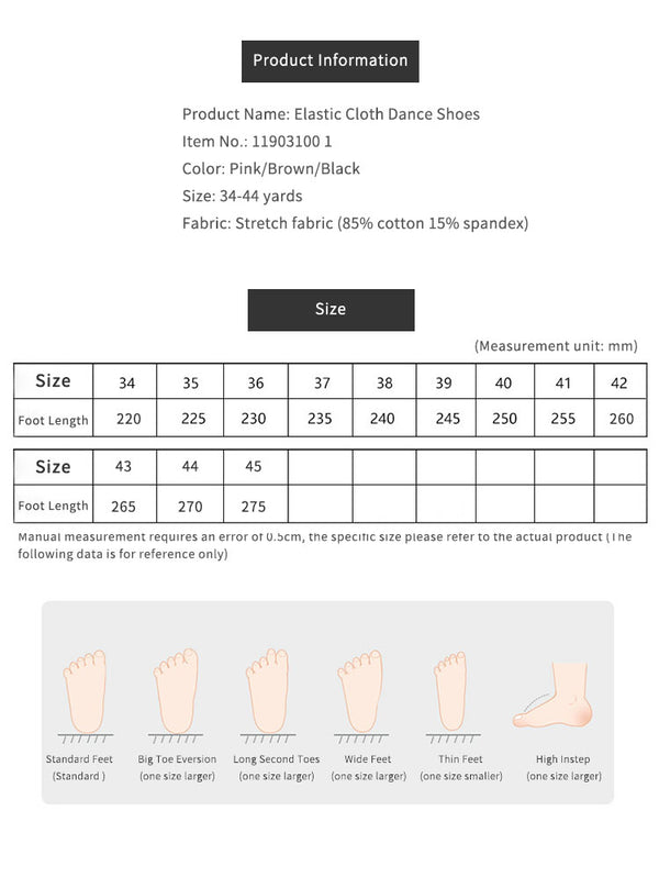 Elastic Cloth Ballet Dance Shoes Soft Sole Training Shoes - Dorabear
