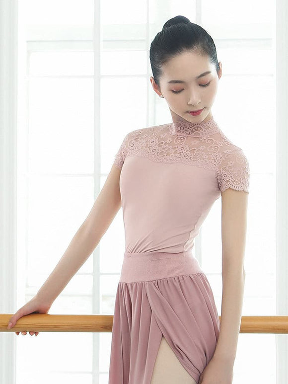 Ballet Practice Clothes Lace Short-sleeved Summer Dance Dress - Dorabear