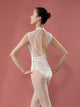 Ballet Standing Collar Exercise Clothes Sleeveless Backless Velvet Leotard - Dorabear