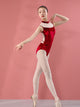 Ballet Standing Collar Exercise Clothes Sleeveless Backless Velvet Leotard - Dorabear