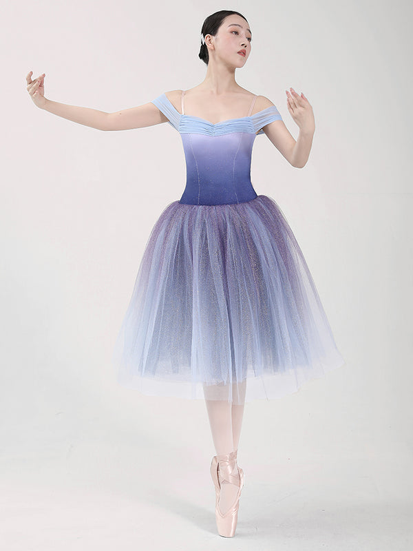 Net Gauze Tutu Ballet One-piece Dress Professional Dance Costume - Dorabear