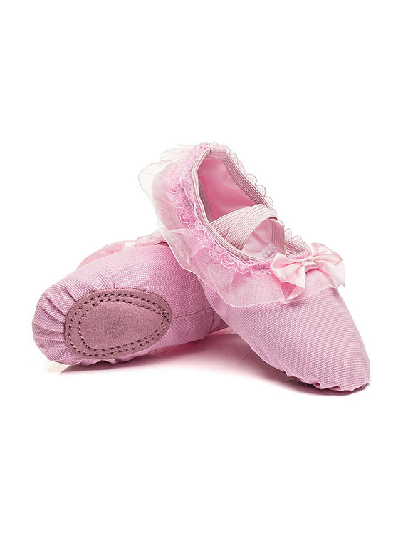 Frenulum-free Lace Bow Soft-soled Ballet Dance Shoes - Dorabear