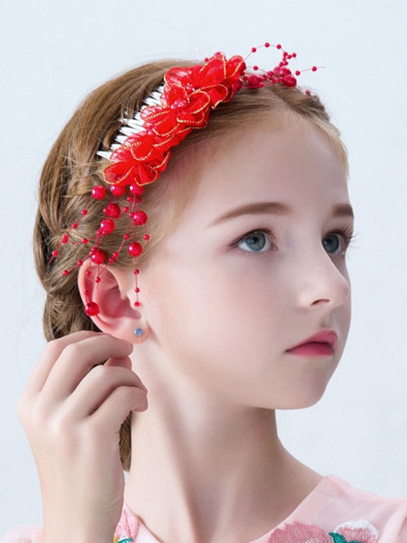 Hair Accessories Red Hair Comb Dress Accessories Hairpin Clip Jewelry - Dorabear