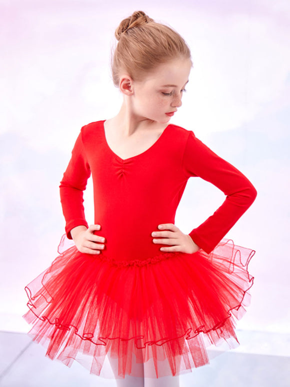 Ballet Tull Skirt Long-sleeved Dance Dress Training Clothes - Dorabear