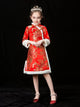 Girls' Cheongsam National Style Dress Thickened Hanfu Long Sleeve Performance Costume - Dorabear
