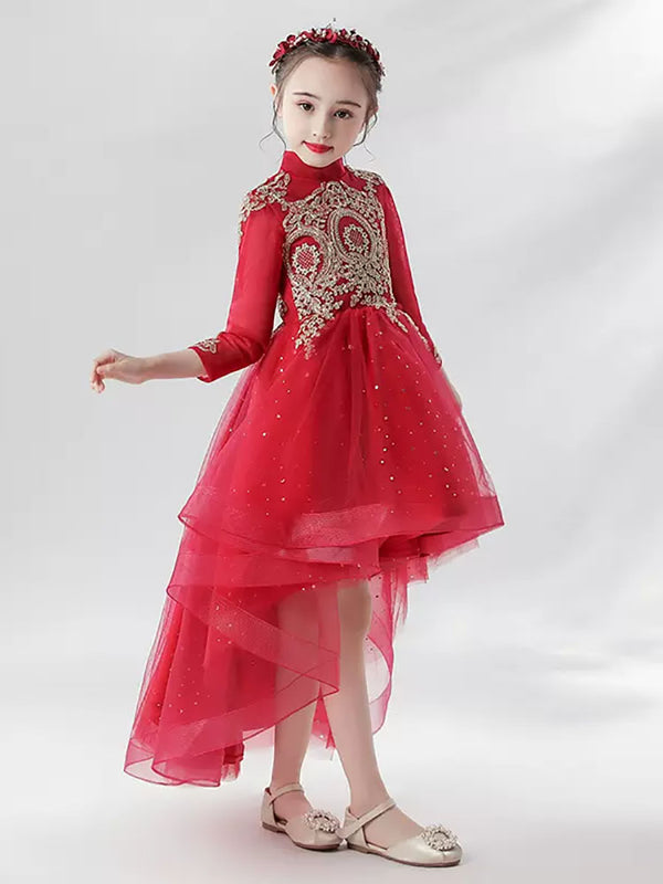 Girls' Evening Gown National Style Puffy Performance Costume Flower Girl Princess Dress - Dorabear