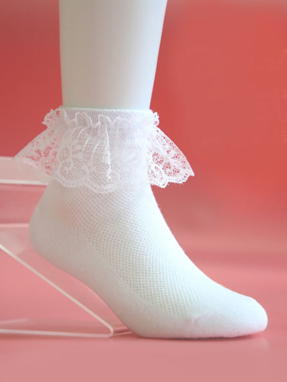 Spring/Autumn White Lace Socks Dance Practice Socks - Dorabear