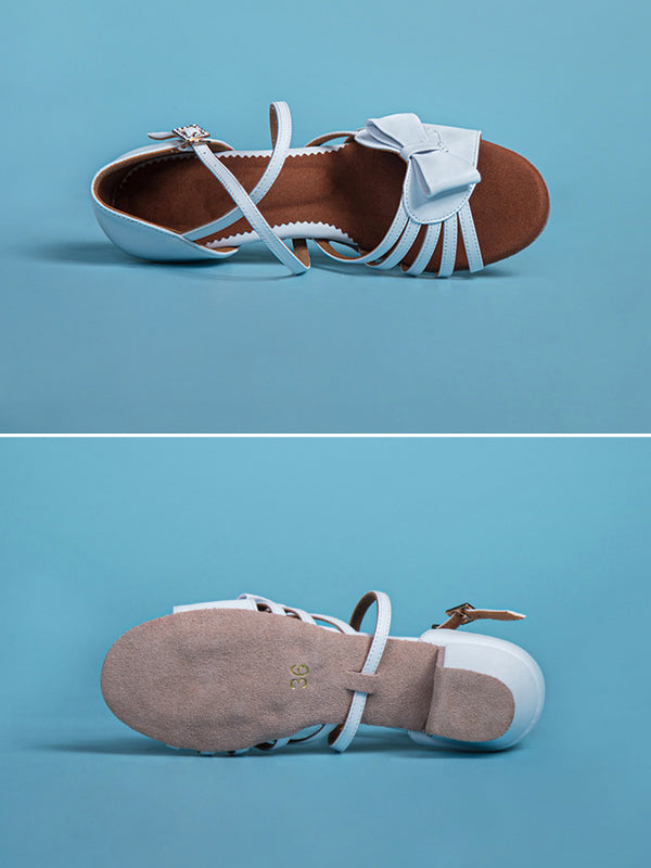 Microfiber PU Soft Sole Latin Dance Shoes for Beginners White Dance Shoes - Dorabear