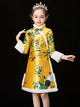 Girls' National Style Cheongsam Long Sleeved Tang Suits Thickened Winter Performance Costume - Dorabear