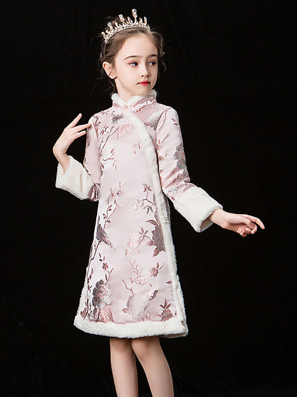 Girls' Performance Costume National Style Tang Dress Thickened Cheongsam Han Clothes - Dorabear
